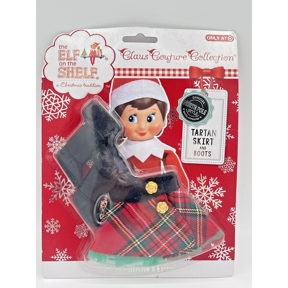 The Elf On The Shelf Claus Couture Collection Tartan Skirt & Boots 2014 Sealed